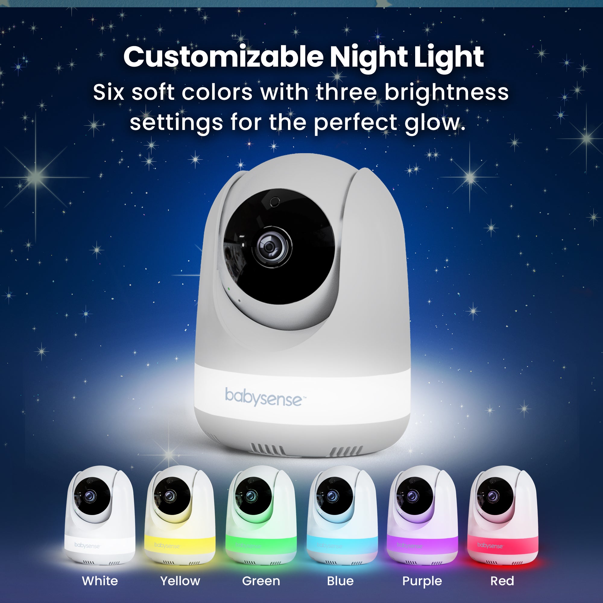 Babysense PRO: Video Baby Monitor with 1 Camera, Non Wifi, Split Screen, Night Light & Sound Machine