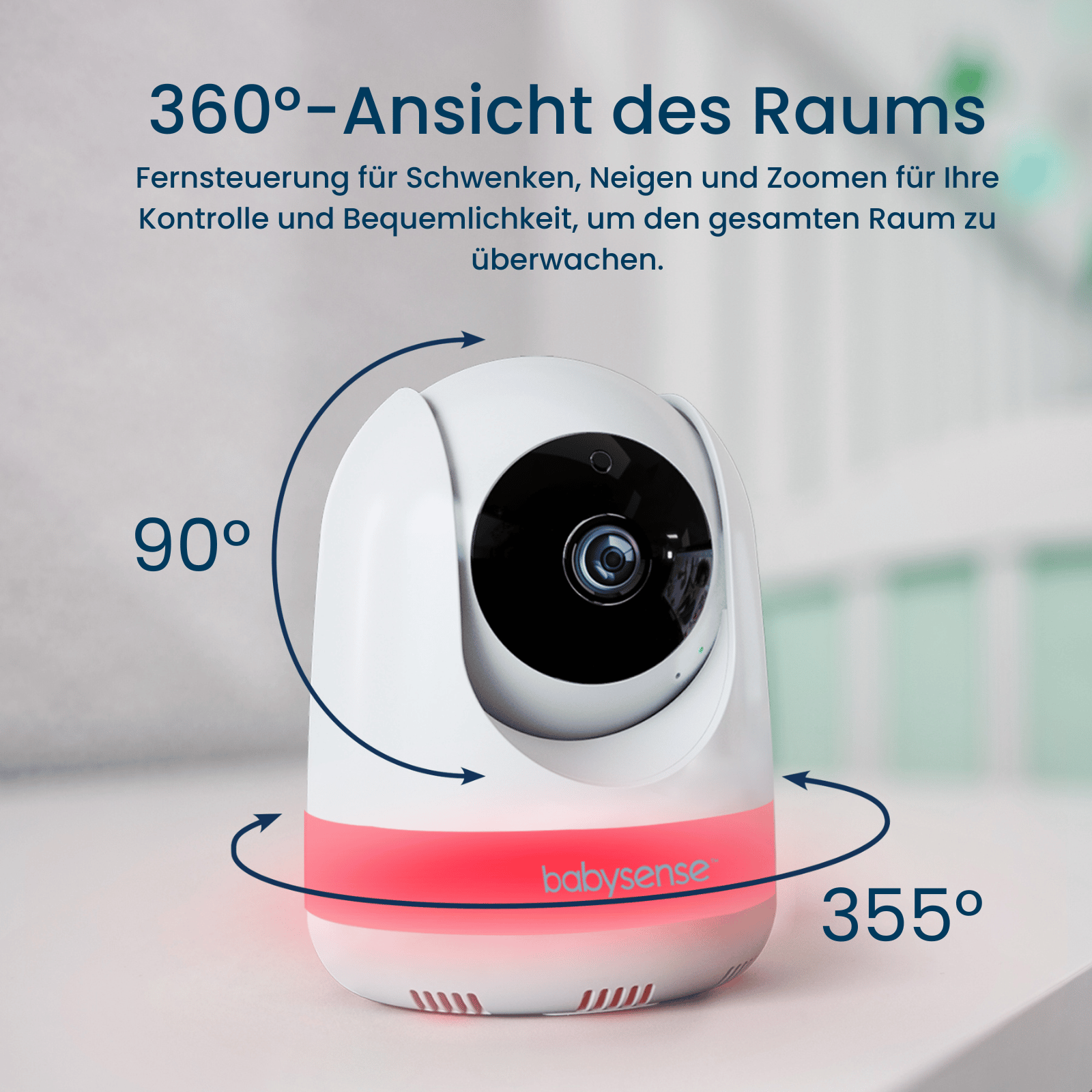 Babysense PRO: Babyphone Mit 3 Kameras, Ohne Wlan, Geteilte Bildschirm, Nachtlicht & Weißesrauschen