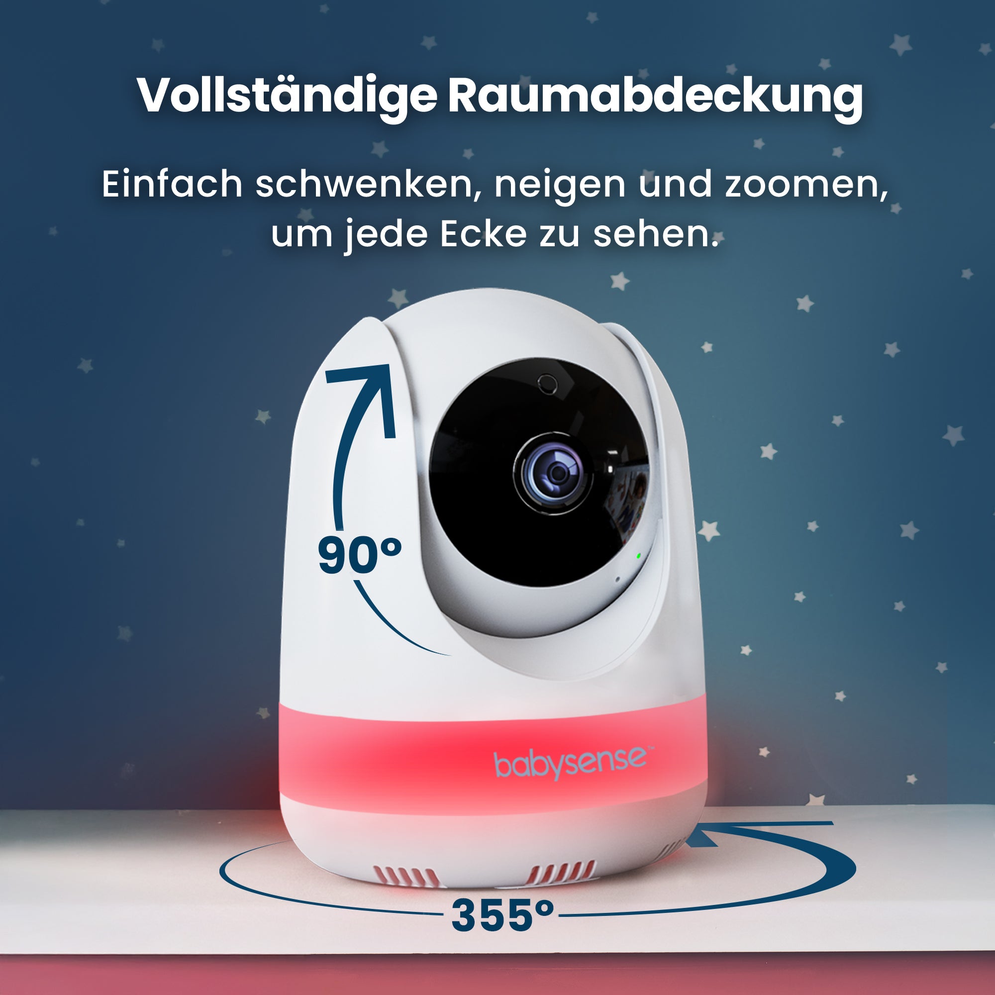 Babysense PRO: Video Baby Monitor with 2 Cameras, Non Wifi, Split Screen, Night Light & Sound Machine